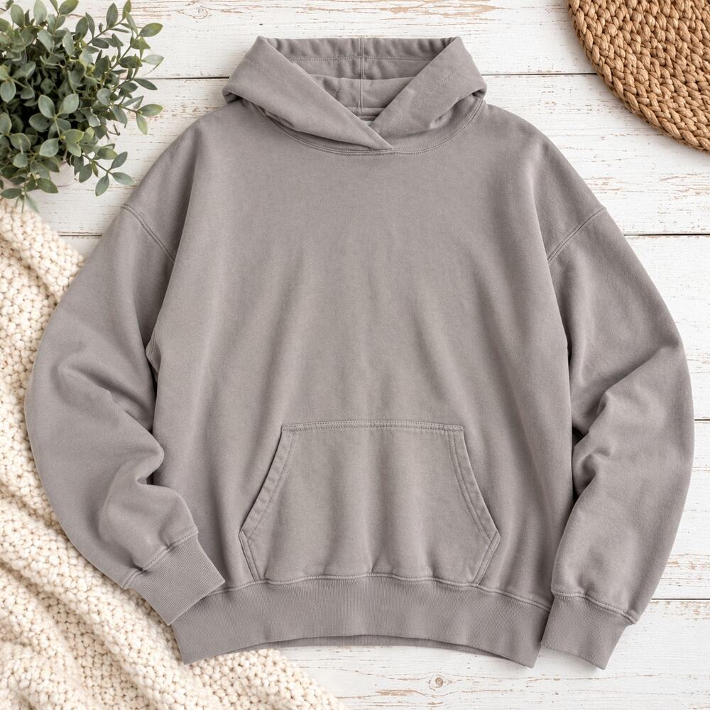 Hollister Women’s Oversized Pullover Hoodie Sweatshirt Gray/Taupe Size Medium